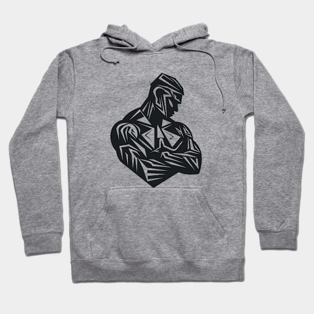 Man Strong Will Power Vector Graphic Hoodie by Cubebox